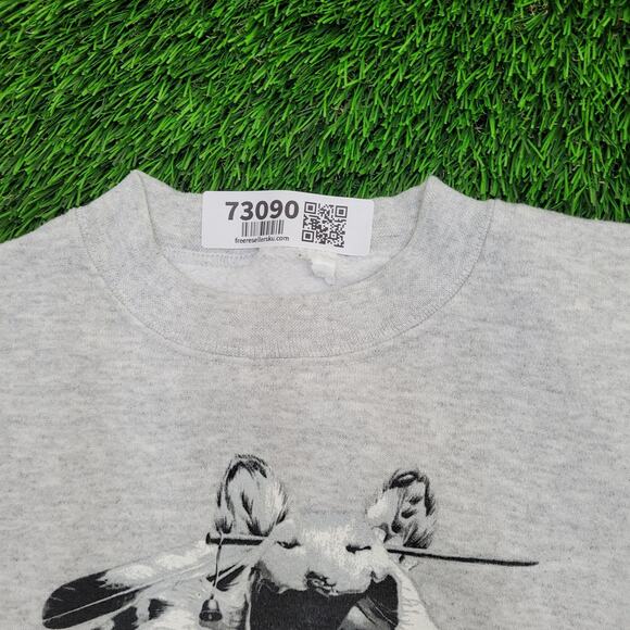 Vintage 1994 Native-American Sweatshirt M/L 21x24 Warrior - Picture 11 of 13